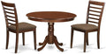 East West Furniture HLML3-MAH-C 3 Piece Dining Set Contains a Round Dining Room by EastWestFurniture