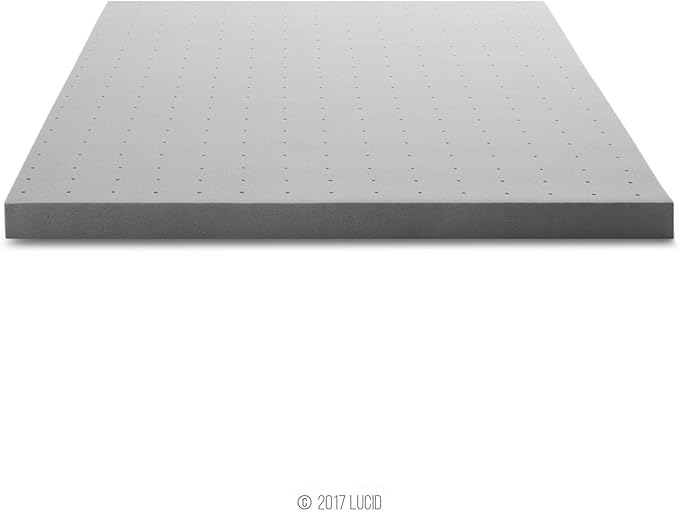 Lucid 3 Inch Ventilated Bamboo Charcoal Memory Foam Mattress Topper, - Image 8