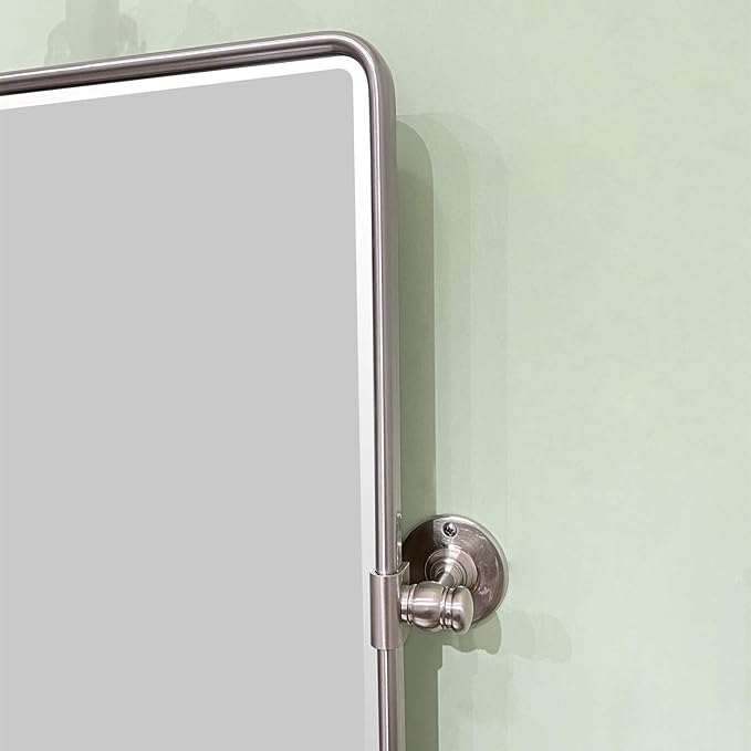 TEHOME 30x40'' Brushed Nickel Pivot Bathroom Mirror Tilt Vanity Mirror 40x30'' - Image 4