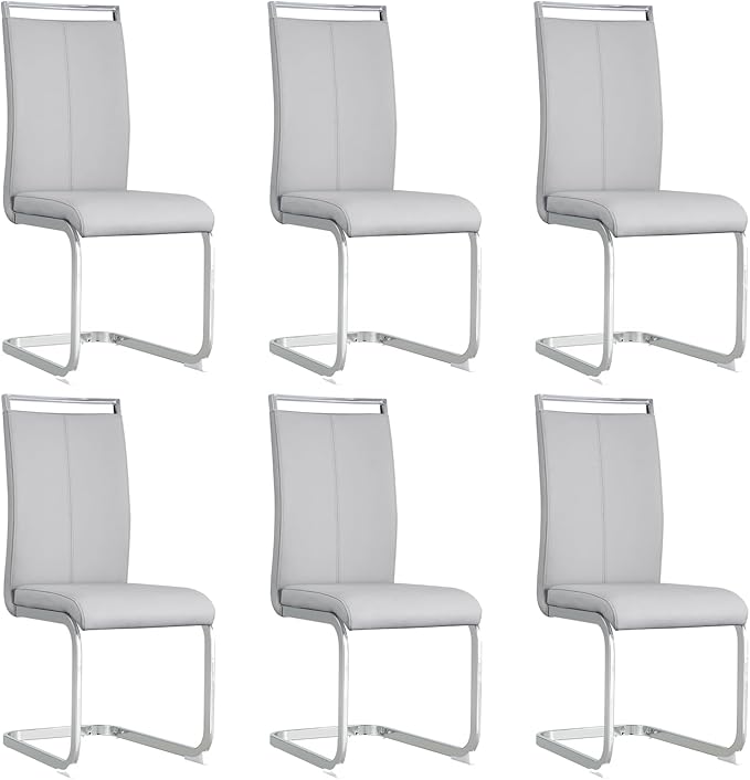 Dining Chairs Set of 6, Faux Leather by Gopop