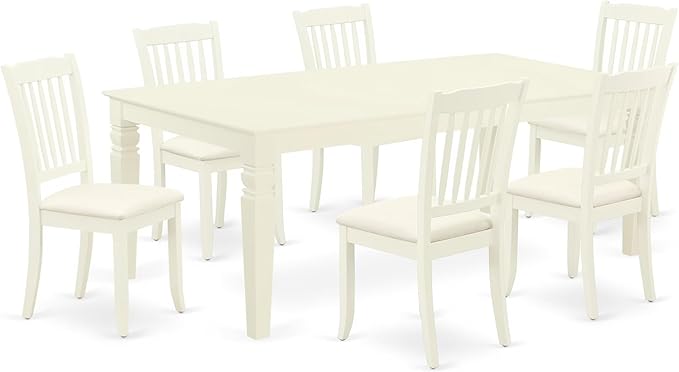 East West Furniture LGDA7-LWH-C 7 Piece Modern Dining Table Set Consist of a by EastWestFurniture