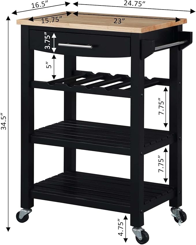 Convenience Concepts Ellaine 4 Tier Kitchen Cart - Image 4