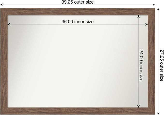 Amanti Art Brown Bathroom Mirror - Image 3