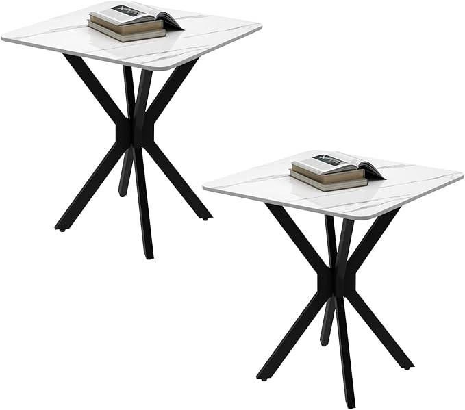 Square Side Table Set of 2, Modern Stylish End Table by Goldfan