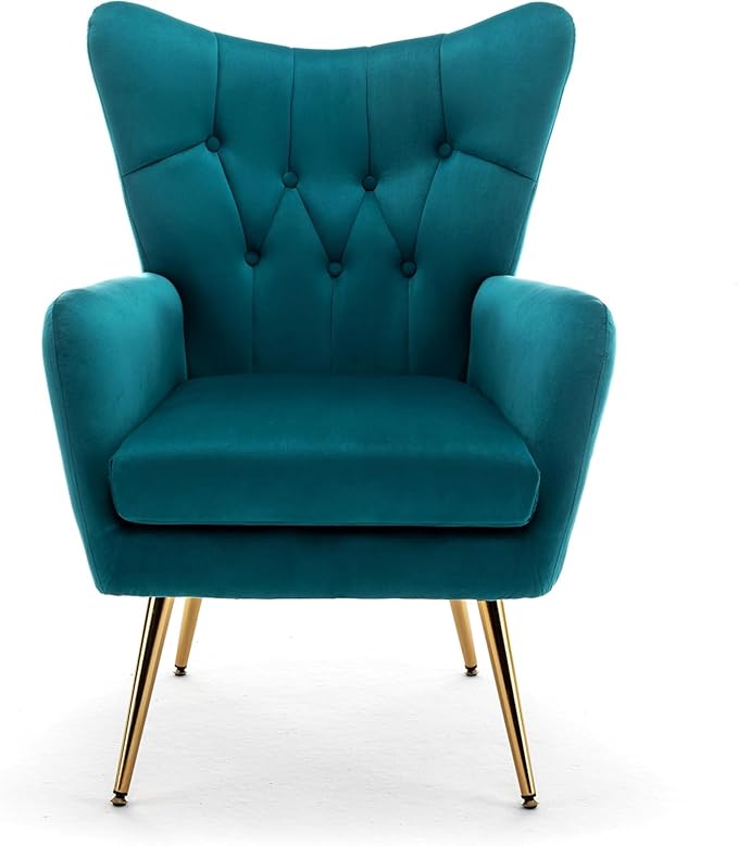Container Furniture Direct Modern Chic Mid-Century Velvet Accent Armchair - Image 4