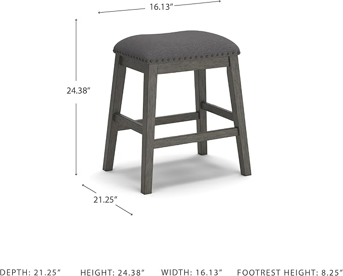 Signature Design by Ashley Caitbrook Rustic 24.4" Counter Height Upholstered - Image 3