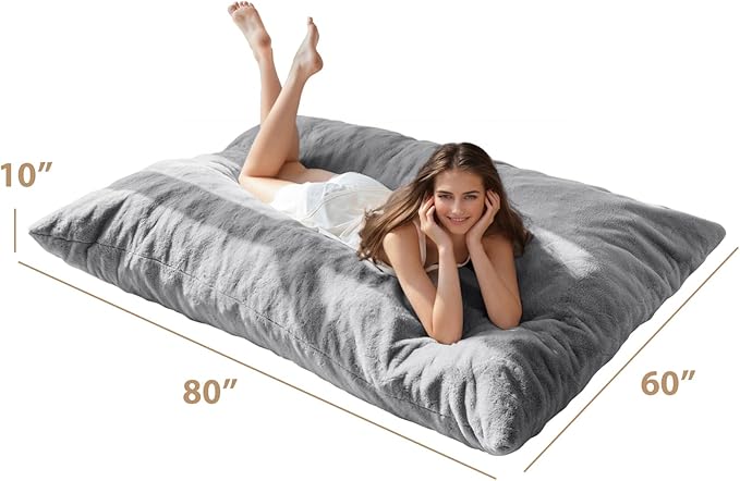 BYBYME 3 in 1 Bean Bag Chair, Convertible Chair Folds from Bean Bag to Lounger - Image 2
