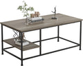 SENIG Grey Oak Rectangle Wood and Metal Coffee Table by SENIG