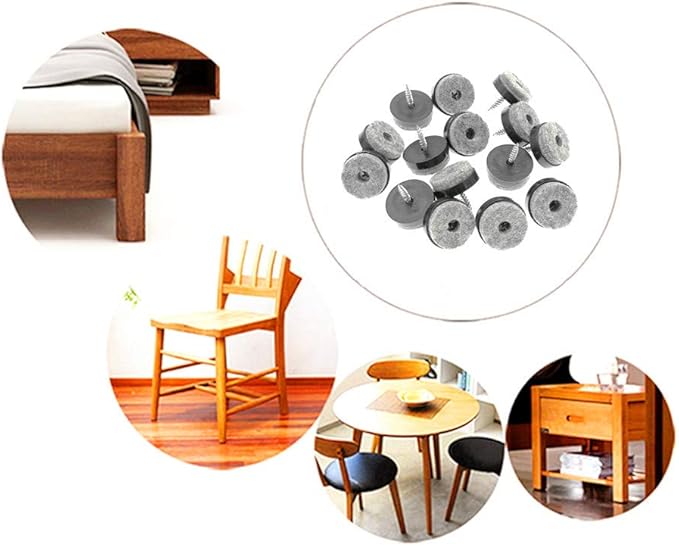 ALIMITOPIA 40pcs Screw-on Furniture Felt Pad Chair Glide Slider Hardwood Floor - Image 7