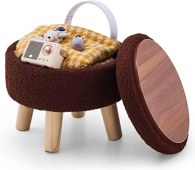 Wimarsbon Storage Ottoman, Modern Round Footrest by Wimarsbon