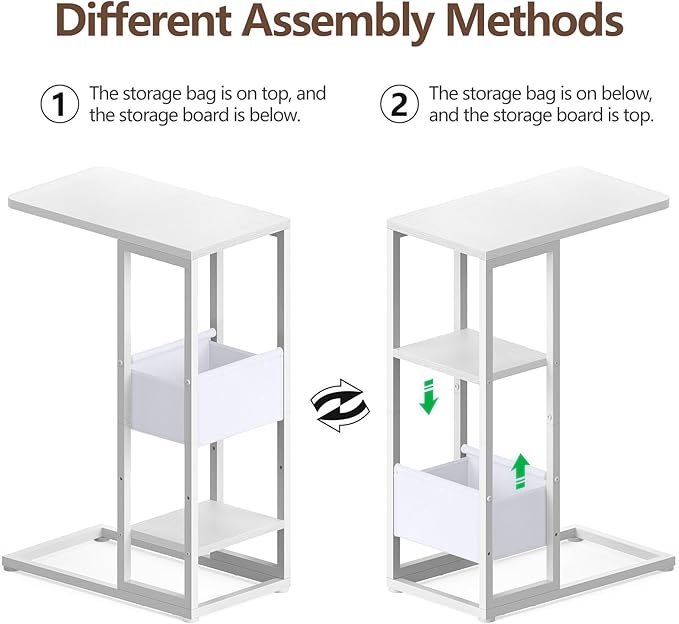 C Shaped End Table, Small Side Table - Image 5