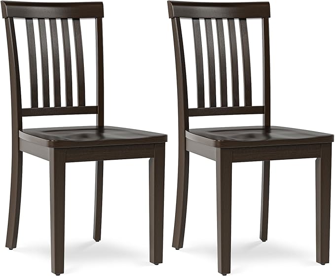 COLAMY Wooden Dining Chairs Set of 2, Solid Rubberwood Kitchen & Dining Room by COLAMYINC