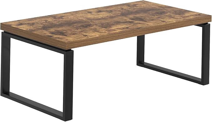EXCEFUR Modern Coffee Table, Industrial Wood and Metal Center Table - Image 9