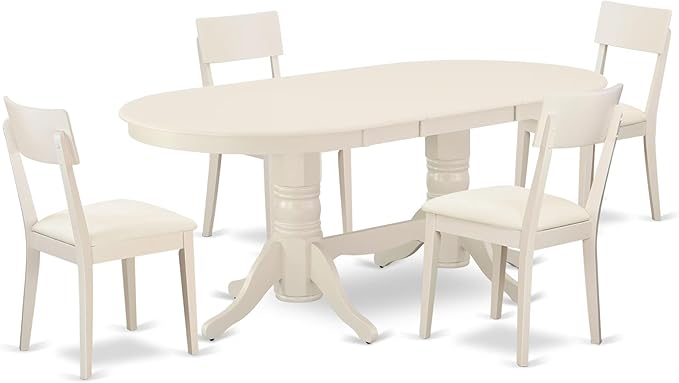 East West Furniture VAAD5-LWH-LC 5 Piece Dining Room Furniture Set Includes an by EastWestFurniture