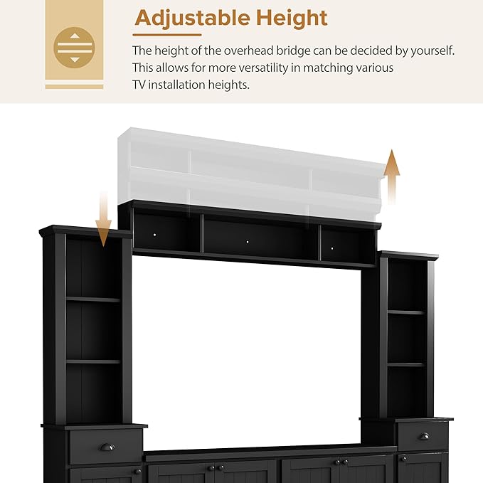 Merax Modern TV Stand Set with Adjustable Bridge - Image 5