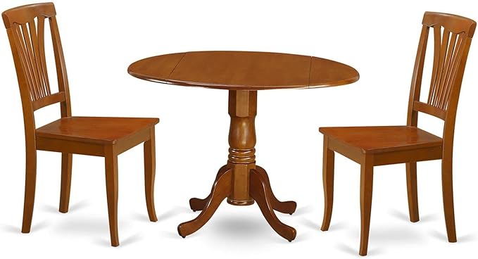 East West Furniture DLAV3-SBR-W 3 Piece Dining Table Set by EastWestFurniture