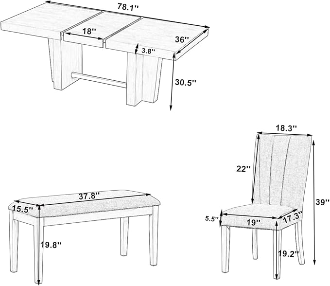 Ball & Cast 6 Piece Farmhouse Dining Table Set - Image 2
