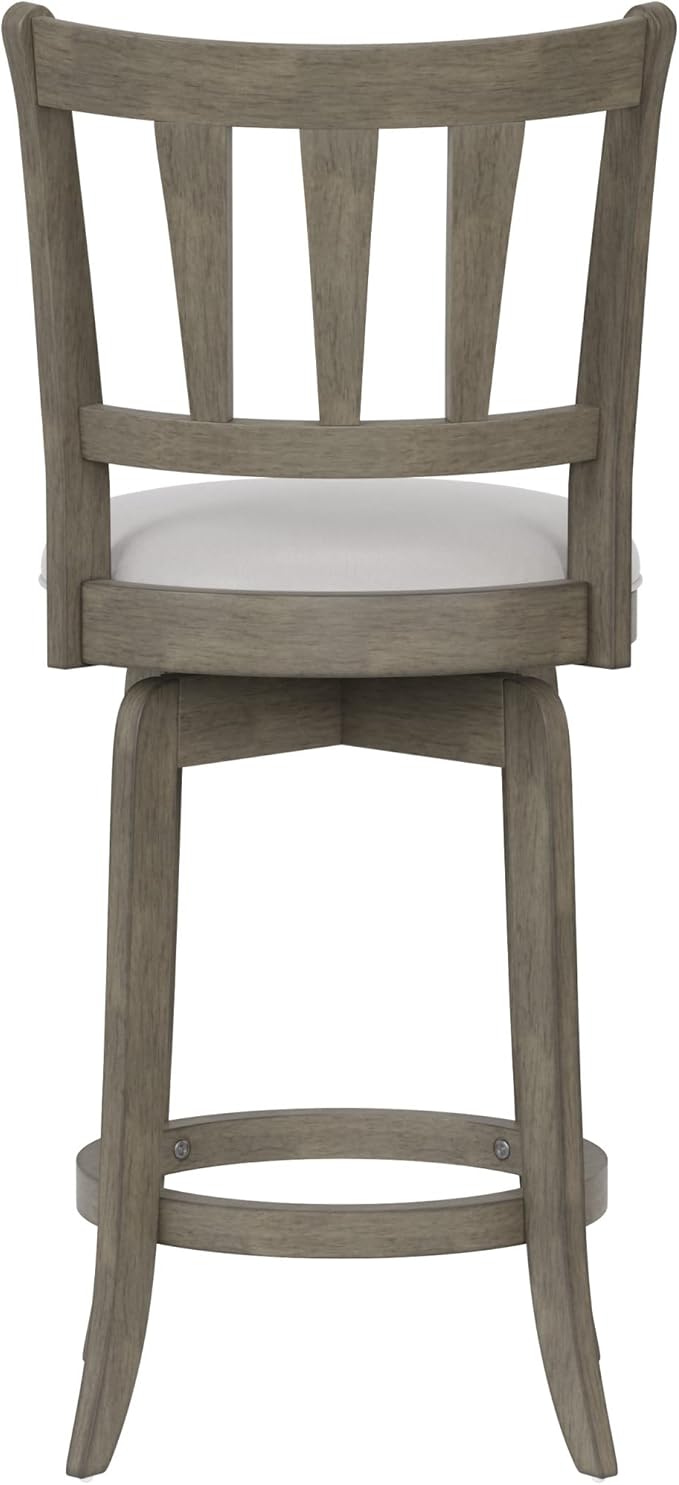 Hillsdale Presque Isle 26" Wood Swivel Counter Height Stool, Aged Gray - Image 12