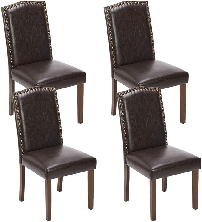 Kitchen Chairs Set of 4 Modern Upholstered Fabric Seat by Unknown