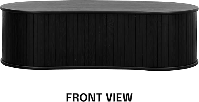 NTC Ripple Coffee Table, Modern Oval Wooden Center Table - Image 3