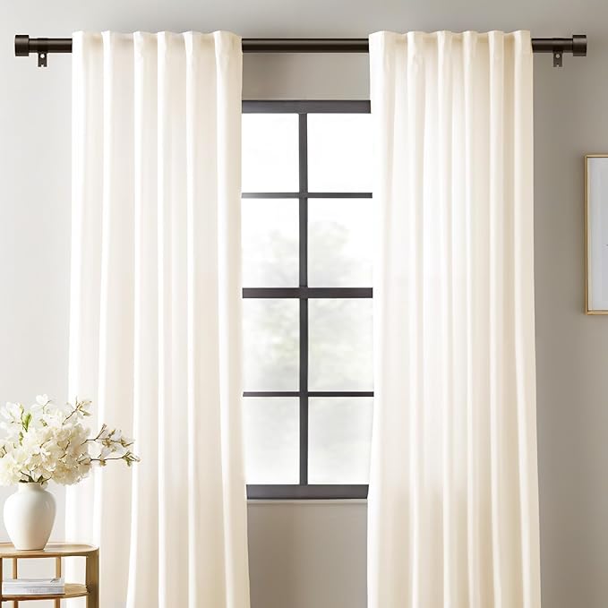 2 Pack Curtain Rods for Windows 48 to 84 Inch, 1 Inch Bronze Adjustable Heavy - Image 2