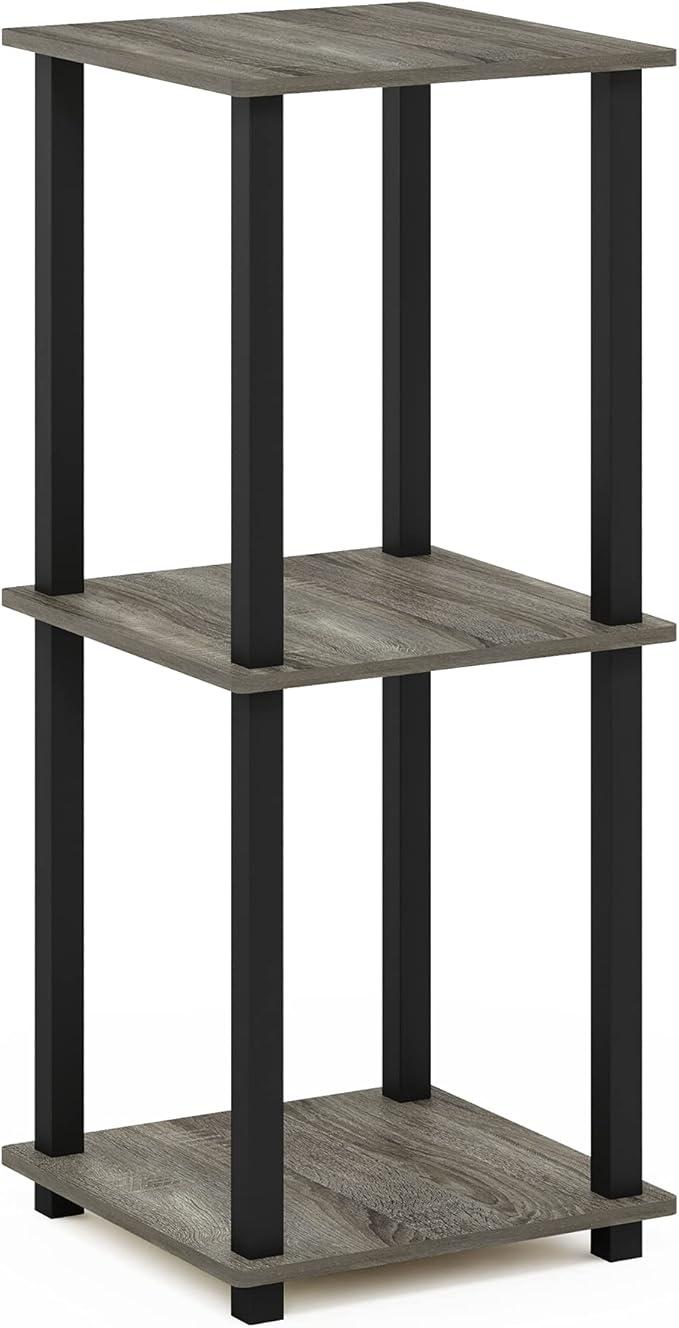 Furinno Simplistic Set of 2 End Table, French Oak Grey/Black - Image 8