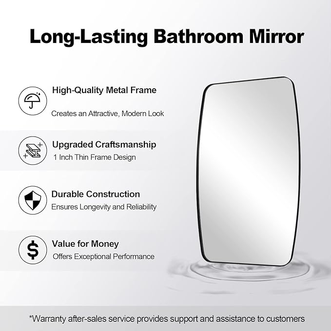 ANDY STAR Oval Mirrors for Bathroom, 30x48’’ Black Oval Mirror for Bathroom - Image 8