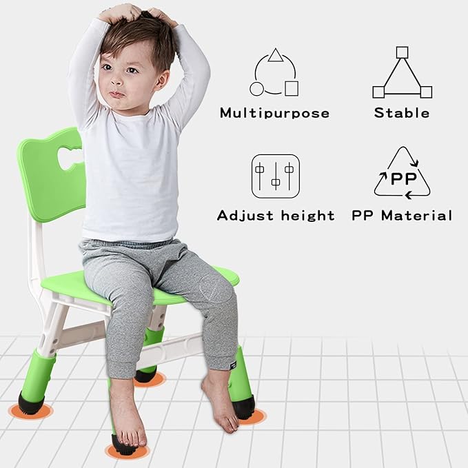4 Piece Kids Chair Set 3 Levels Adjustable Stackable Kids Chairs Ideal - Image 7