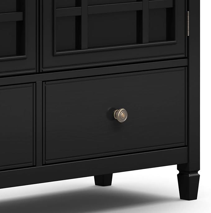 SIMPLIHOME Connaught SOLID WOOD 46 inch Wide Traditional Tall Storage Cabinet - Image 10