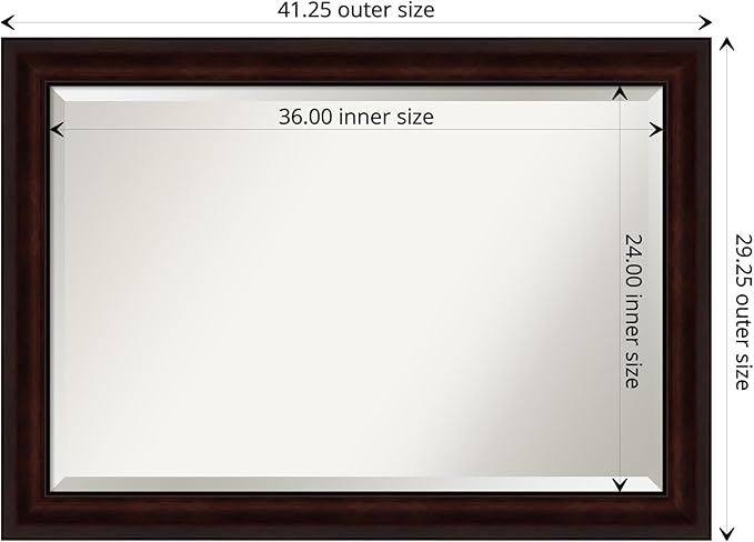 Amanti Art Brown Bathroom Mirror - Image 4