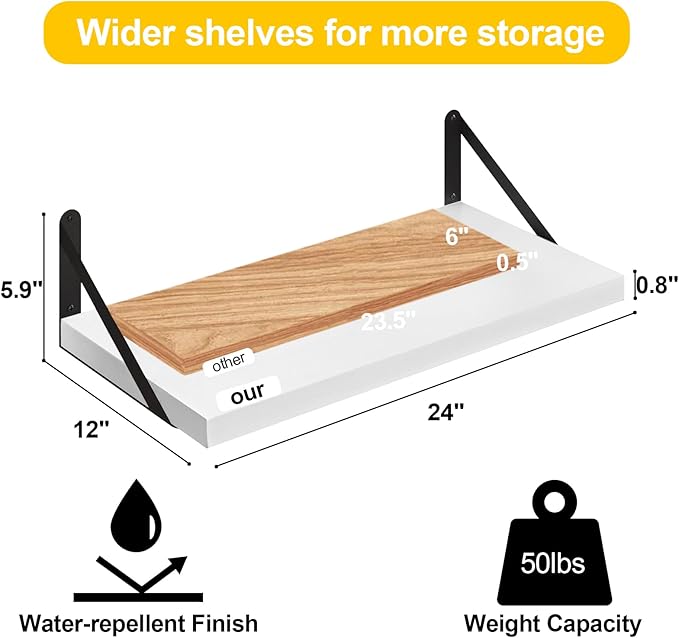 SAUMONIER Floating Shelves Bookshelf - Image 3
