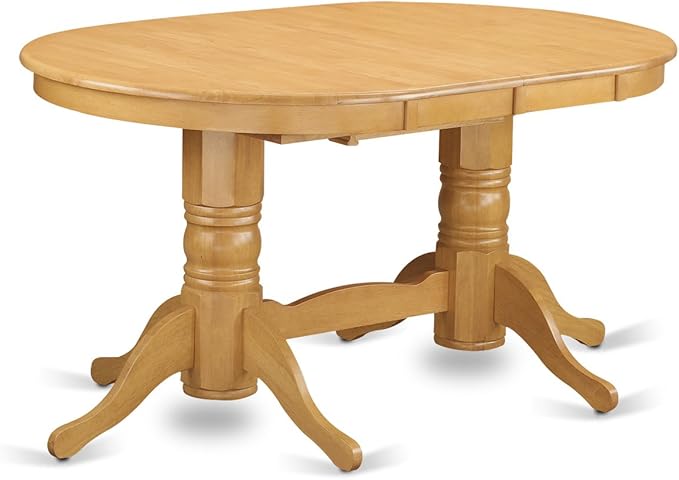 East West Furniture VAAN7-OAK-C 7 Piece Kitchen Table Set Consist of an Oval - Image 3