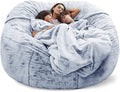 Giant Fur Bean Bag Chair Cover for Kids Adults, Living Room Furniture Big Round by LLPCKPB