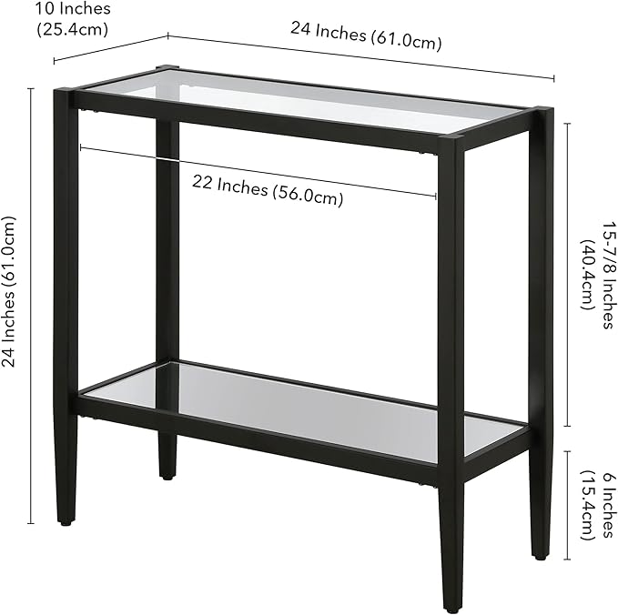 Henn&Hart 24" Wide Rectangular Side Table - Image 3