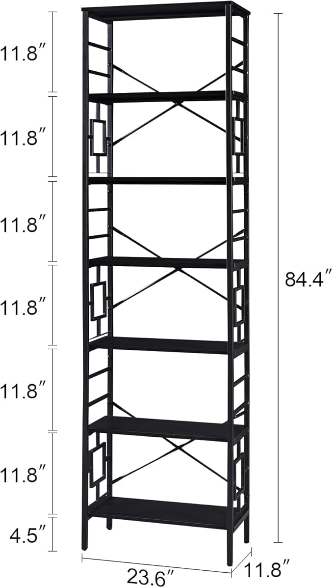 HOMISSUE Tall Bookshelf, 84 Inch Industrial Bookshelf - Image 2