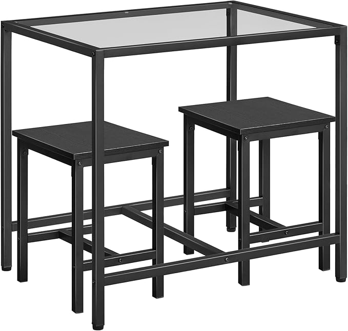 HOOBRO Mordern Dining Table Set, Glass Dining Room Table Set by HOOBRO