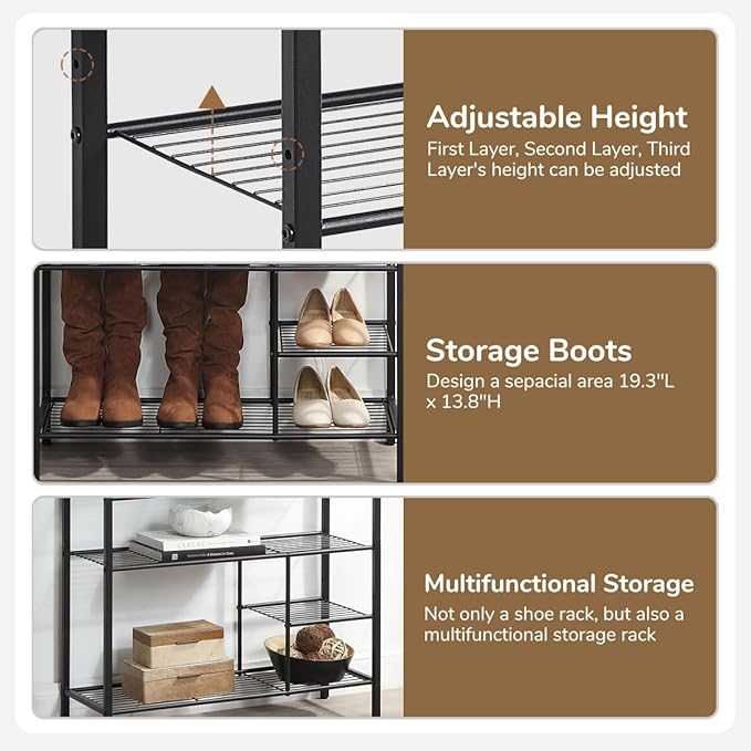 6 Tier Shoe Rack Organizer, Metal Mesh Shoe Storage Shelf, Storage Boots .for - Image 5