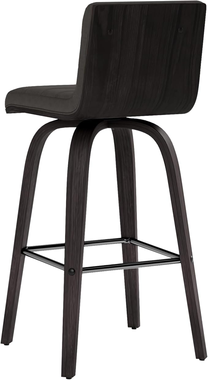 Armen Living Vienna 26" Swivel Counter Stool in Black Wood Finish - Image 6