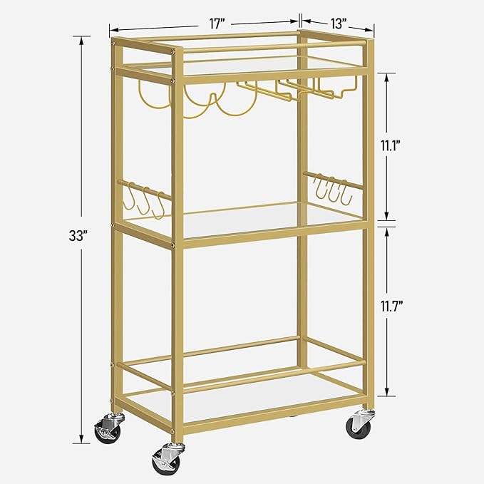 TUTOTAK Bar Cart, Home Bar Serving Cart - Image 7