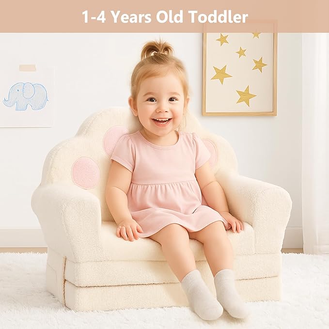 MONKISS Cat Paw Kids Couch, Toddler Chairs Comfy, Toddler Couch Bed Fold Out - Image 2