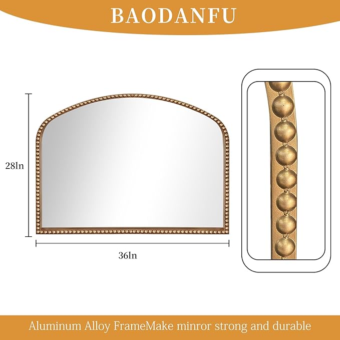 Vanity Mirror for Bedroom, Beaded Frame Decorative Accent Mirrors for Washroom - Image 4