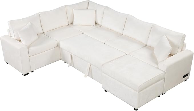 112" Luxurious Pull-out Sofa Bed Sleeper - Image 11