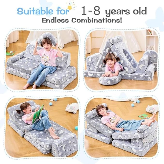 IFNOW Modular Kids Play Couch, Toddler Couch Kids Sofa, Child Sectional Sofa - Image 3