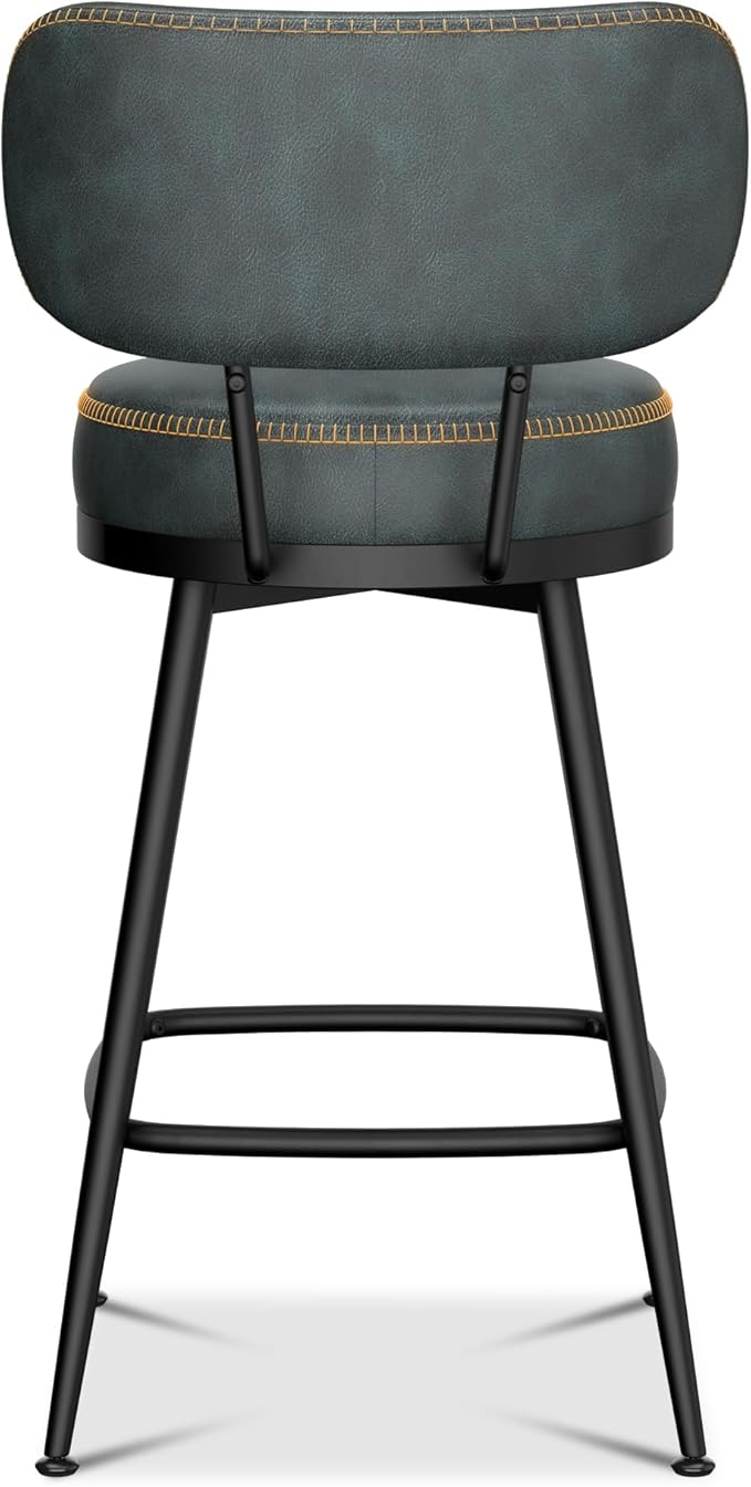 Counter Height Bar Stools, Faux Leather Kitchen Counter Stools - Image 7