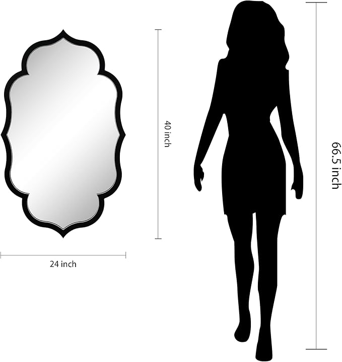 Empire Art Direct Curved Scalloped Wall Mirror on Black Matte Frame - Image 5