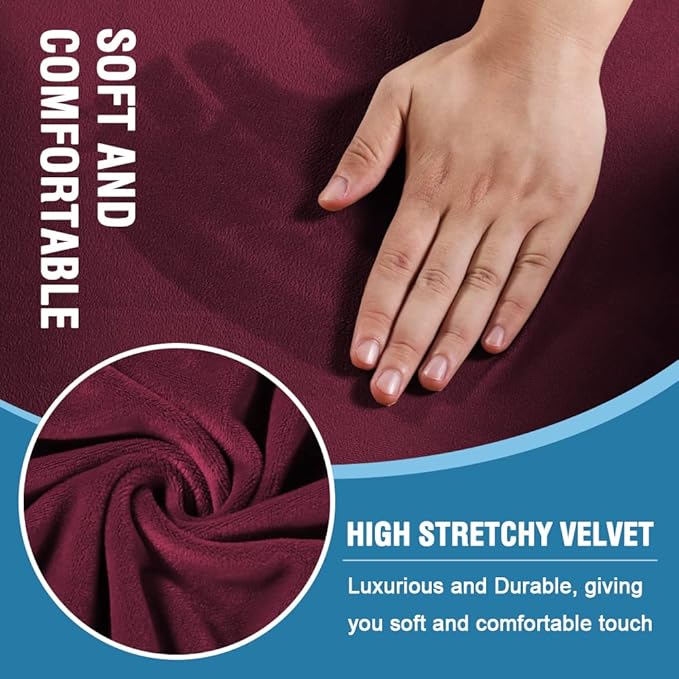 H.VERSAILTEX Sofa Cover 2 Piece T Cushion Armchair Slipcovers Velvet Couch - Image 3