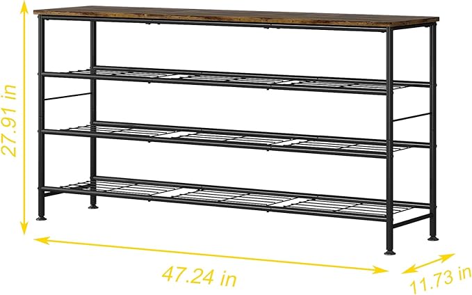 Shoe Rack Organizer 4 Tier for Closet Entryway Free Standing Metal Storage Shoe - Image 3