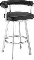 Armen Living Magnolia Swivel Bar Stool in Brushed Stainless Steel by ArmenLiving