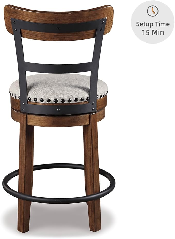 Signature Design by Ashley Valebeck Rustic Farmhouse 24.5” Counter Height - Image 9