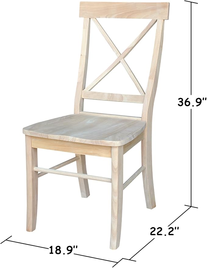 Set of Two X-Back Dining Chairs, Unfinished - Image 2